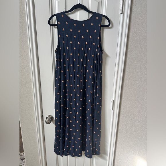 J. Jill Blue and White Sleeveless V-Neck Maxi Sundress - Picture 5 of 9